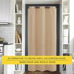 NICETOWN Door Screen Cover for Air Conditioner Room, Insulated Faux Accordion Door, Privacy Draft Keep Heat Out Bedroom Kitchen Drape for Doorway (Biscotti Beige, 1 Panel, 5ft Wide x 7ft Long)