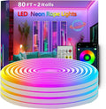 80FT Neon Rope Lights,Flexible Led Rope Light Control with App/Remote,Multiple Modes,Music Sync,IP65 Outdoor RGB Led Strip Lights Waterproof