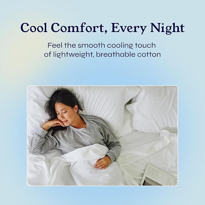 California Design Den Natural 100% Cotton Sheets, Full Size Sheets Set, 400 Thread Count Sateen Bedding, Deep Pockets with All-Around Elastic for a Snug Fit, Cool & Durable Bed Set - Antique White