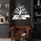 Metal Viking Wall Decor, Tree of Life Metal Wall Art, Norse Viking Decor, Norse Pagan Decor, Pagan Wall Decor, Tree of Life Wall Sculpture, Scandinavian Home Decor, Godly Home Decor (White, 31"x31"|80x80cm)