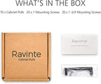 Ravinte 10 Pack 5 Inch Square Cabinet Handles Matte Black Pulls Drawer Kitchen Hardware for Cabinets Cupboard.