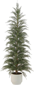CG Hunter Holiday Collection, 4 ft Faux Cedar Tree, Premium Artificial Indoor Cedar Tree Stands 48 inTall, Pot–Perfect Christmas Decoration