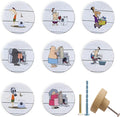 8 Pack Wooden Cabinet Knob 1-4/5inch Round Unique Fun Laundry Drawer Handles Room Knobs and Pulls