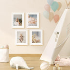 KINLINK 10x12.5 Kids Art Frames Set of 2, Solid Wood Kids Artwork Frames Changeable with Acrylic Front Opening Holds 150 Pictures, Art Frame for Kids Artwork with Mat or without Mat, White