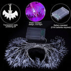 AOSTAR Set of 3 Halloween Lights (20 LEDs Orange Pumpkins, Purple Bats, White Ghosts), Battery Operated String Lights for Halloween Decorations Outdoor & Indoor