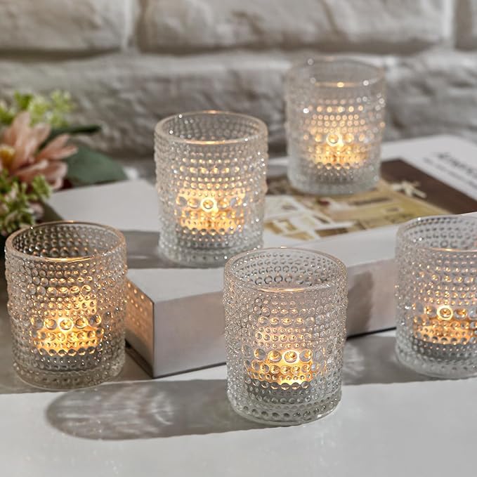 36 Packs Votive Candle Holders, Glass Candle Holders Bulk Tealight Candle Holder for Table Clear Tea Light Candle Holder for Wedding Christmas Party