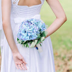 Auihiay 64 PCS Full Artificial Hydrangea Flowers, Blue Purple Silk Hydrangea Heads with Stems, Fake Flowers for Wedding Centerpieces, Baby Shower, Home, Garden, Party Decoration (Blue Purple)