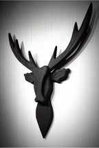 Handmade Wooden Deer Head Wall Mount - 29.5" Handcrafted Faux Taxidermy Deer Bust, Rustic Farmhouse Wall Decor Sculpture for Living Room, Entryway, Man Cave