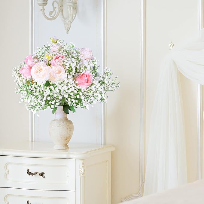 Babys Breath Artificial Flowers,30 Pcs Gypsophila Real Touch Flowers for Wedding Party Home Garden Decoration