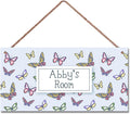 Personalized Sign Colorful Butterfly Wall Art Decor For Kids Room Custom Name Cartoon Door Décor For Little Man Cave,Lovely Nursery Art Plate For Girls Bedroom Boys Room
