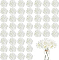 WEISPARK 100PCS Artificial Hydrangea Flowers, Fake Flowers Silk Hydrangea Full Flowers Heads with Stems for Wedding Home Party Shop Baby Shower Decor (Ivory)
