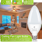 Sailstar Light Bulbs 60 Watt Equivalent, E12 Candelabra LED Light Bulbs, 3000K White, 500LM Ceiling Fan Light Bulbs, B11 Type B Bulb, Small Base Chandelier Light Bulbs 5W, CRI 85, Non-dimmable, 3 Pack