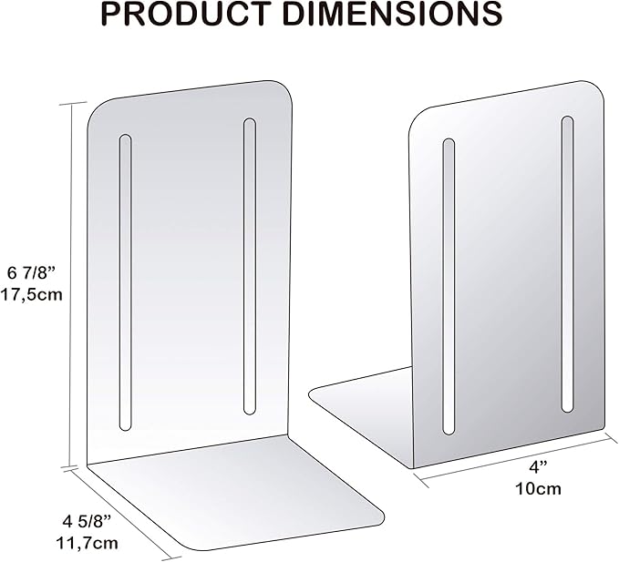Acrimet Premium Metal Bookends (Heavy Duty) (Deep Blue Color) (1 Pair)