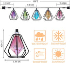 Vigdur Lantern String Lights - Muiticolor Deorative String Lights with 10 LED Bulbs Connectable, Indoor String Light for Bedroom Party Holiday Cottagecore Decor