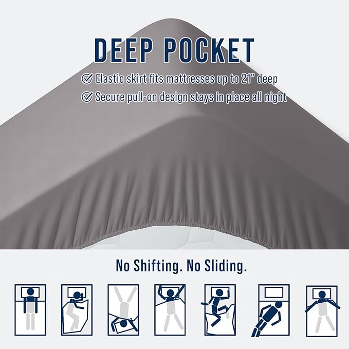 OLANLY King Quilted Fitted Mattress Pad – Soft Down Alternative Pillow Top Mattress Topper, Cooling Comfort Breathable Mattress Cover, Machine Washable Deep Pocket Mattress Protector, Light Grey