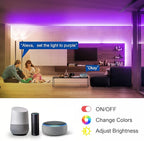 VOLIVO 65.6 FT WiFi LED Strip Lights,LED Light Strip Compatible with Alexa and Google Home,App/Remote/Voice Controlled Music Sync Color Changing Lighting for Bedroom Kitchen,Party,TV