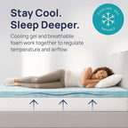 Sure2Sleep Gel Swirl Memory Foam Mattress Topper - 3 Inch, Pressure Relieving, Cooling Comfort - Made in The USA & CertiPUR-US Certified - Softens Firm Beds and Extends Mattress Life - King Size