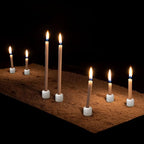 Suclain 20 Pieces 0.7 Inch Chime Candle Holder Small Candle Holders Ceramic Holder for Rituals, Spells, Vigil, Altar, Witchcraft, Wiccan Supplies(White)