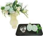 Artificial Fake Flowers 25pcs Roses, Light Green Foam Rose Faux Flower for DIY Wedding Bouquets Bridal Shower Centerpieces Floral Arrangements Party Table Home Decorations