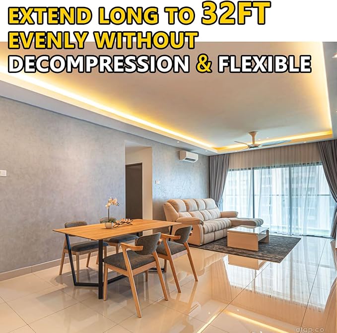 EMITEVER COB LED Strip Lights Warm White 32.8ft, 3000K 24V Dimmable Tape Light Premium High Density, 305LM+/ft, 4800LEDs, Ra 90+, 3W/FT, UL Listed for Cabinets, Shelves(Power Supply Sold Separately)