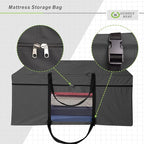 Cuddly Nest Folding Mattress Storage Bag - Heavy Duty Carry Case for Tri-Fold Guest Bed (Fits 4" Queen Mattress,Black)