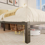 ALDRICH 10 Inch Metal King Size Bed Frame - Double Black Basic Steel Slats Platform, Easy Assembly Heavy Duty Noise Free Bedframes, No Box Spring Needed