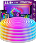 AILBTON 32.8Ft Neon Rope Lights,Flexible Led Rope Lights Control with App/Remote,Multiple Modes Rope Lights,IP65 Outdoor RGB Led Neons Lights,Music Sync Gaming Led Neon Light Strip for Bedroom Decor