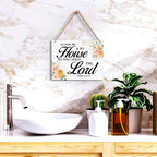Inspirational Decor As for Me and My House We Will Serve The Lord-Joshua 24:15 Christian Bible Verse Wall Art Scripture Wooden Hanging Sign for Farmhouse Home Wall Art Decoration 10 x 8 Inches