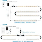 Litever Under Cabinet Lights Plug in, 6 pcs 12 Inches LED Light Strips. Super Bright Dimmable Extendable for Kitchen Counter Top Shelf Workbench Closet Display Bookshelf Lighting. Cool White 4000K