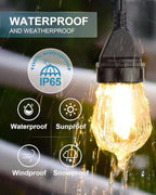 Lightdot 100FT Outdoor Led Patio Lights, ETL Listed Led String Lights with Shatterproof Edison Vitage Bulbs, Commercial Grade Hanging Light for Patio Cafe Bistro Backyard