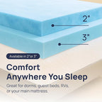 Sure2Sleep Gel Swirl Memory Foam Mattress Topper - 3 Inch, Pressure Relieving, Cooling Comfort - Made in The USA & CertiPUR-US Certified - Softens Firm Beds and Extends Mattress Life - King Size