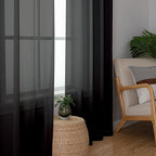 Aiyufeng Black Sheer Curtains 96" Long for Living Room Windows, Voile Sheer Casual Light Filtering Window Curtain Drapes for Bedroom, 40" Wide, Set of 2