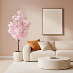 Artificial Cherry Blossoms Tree with Blooming Pink Flowers for Indoor Home Decor, Japanese Style Faux Plant for Living Room, Office, Bedroom - Tall Fake Tree with Branches, Outdoor Decoration 4FT