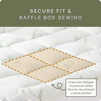 Cooling Mattress Topper - Twin XL Size | Plush Pad Mattress Topper for Back Pain Relief, 8-21" Deep Pocket | Viscose Made from Bamboo Pillow Top | Bedroom Essentials