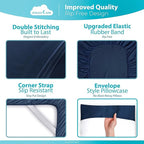 DREAMCARE Twin Sheets - Cooling Bed Sheets - 4pcs Set - up to 15" Deep Pocket Twin Bed Sheets - Twin Sheet Set - Twin Soft & Lasting 100% Fine Brushed Polyester with Side Pocket - N.Blue
