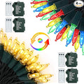 Battery Christmas Lights 4 Pack, 17ft 50 LED Dual Color Changing Mini String Light with 3 Auto-Timer Options and 12 Lighting Modes Waterproof Tree Lights (Warm White & Multicolor, 50 LEDs x 4 Pack)
