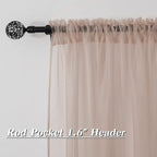 HUTO Blush Pink Sheer Curtains 96 inches Long for Bedroom Top Rod Pocket Sheer Window Panels Curtains for Nursery Living Room 52 by 96 Inch Length Set of 2