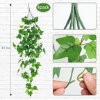 RECUTMS Fake Vines 4pcs Artificial Ivy Hanging Plant Silk Leaves Faux Greenery Garland for Room Indoor Outdoor Garden Door Wall Baskets Wedding Party Table Balcony Decor