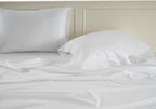 LANE LINEN 100% Organic Cotton Queen Sheets, 8Pc Queen Bed Sheets, Soft & Breathable Queen Size, Crisp Percale Weave, Hotel-Quality Bedding Sheet & Pillowcases - White (2 Pack)