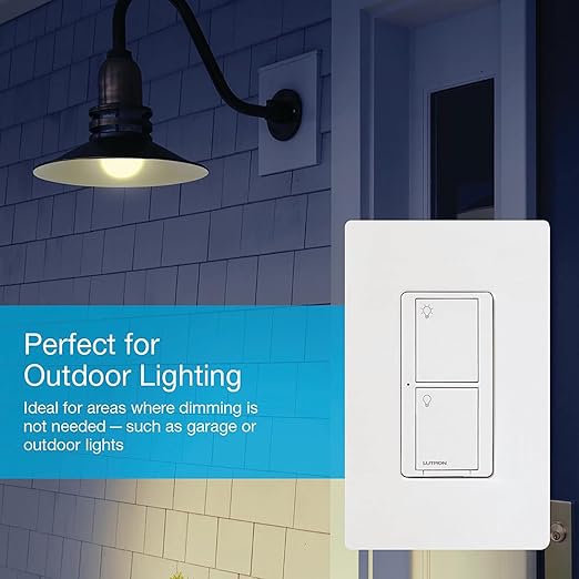 Lutron Caseta Original Smart Light Switch (Lutron Smart Hub Required), for Home, LED Lights, and Fans, 6 Amp, Single-Pole/3-Way, Neutral Required, PD-6ANS-LA-6-Pack, Almond, 6 Pack