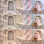 Niccy Arched LED Bathroom Mirror, 32x20 Inch Arch Frameless Backlit Mirrors for Wall Arched Lighted Vanity Mirrors Defogger and 3 Color, Explosion-Proof, HD Glass and IP65 Waterproof