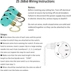 Ceiling Fan Switch ZE-268S6 3 Speed 4 Wire for Ceiling Fan Light Lamps and Wall Lights Pull Chain Switch Replacement On-Off with Pull Chain,1 Pack