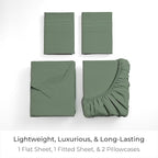 Mellanni Full Sheets Set - 4 PC Iconic Collection Bedding - Hotel Luxury, Extra Soft, Cooling Bed Sheets - Wrinkle, Fade, Stain Resistant (Full, Sage)