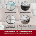 Mellanni Extra Deep King Sheets - 4 PC Iconic Collection Bedding - Hotel Luxury, Ultra Soft, Cooling Bed Sheets - Wrinkle, Fade, Stain Resistant (King, Tan)