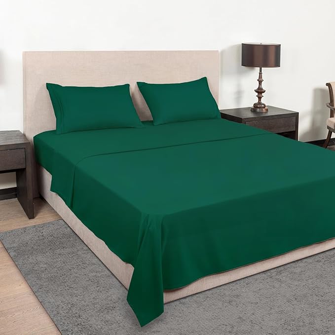 Mejoroom Full Size Sheet Sets - 16 Inch Deep Pocket Sheets & Pillowcase Sets - 1800 Collection Microfiber Bed Sheet Set - Extra Soft, Fade & Wrinkle Resistant - 4 Piece (Full, Emerald Green)