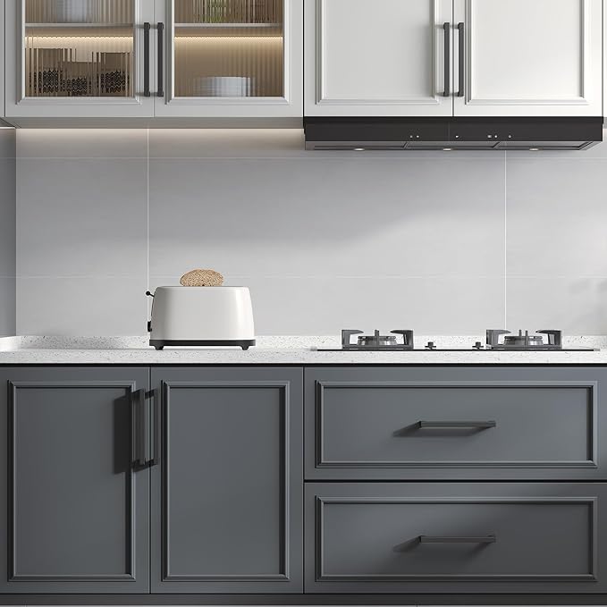 goldenwarm 35 Pack 4 INCH Black Square Bar Cabinet Pull - Drawer Pulls Stainless Steel Modern Hardware for Kitchen and Bathroom Cabinets Cupboard - Center to Center 4in(102mm) Cabinet Handles