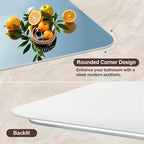 60''x36'' Lighted Mirrors for Bathroom Wall Backlit Rectangular Rounded Corners, LED Bathroom Mirror Frameless with Lights Anti Fog, Dimmable, 3 Colors,Tempered Glass, Shatter-Prooff (Color 2)