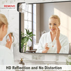 24x30 Inch Black Matte Framed Bathroom Mirror for Wall, Rounded Corner Rectangle Vanity Mirror, Tempered Glass, Anti-Rust, Shatterproof (Horizontal/Vertical)