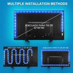 9.84ft Smart RGB LED TV Backlight Strip for 32-45 Inch TVs, Music Sync Bluetooth App & Remote Control, USB-Powered LED Lights for Bedroom, Gaming, Home Theater