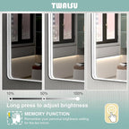40x28 Inch LED Bathroom Mirror with Lights, Black Metal Framed LED Mirror for Bathroom, 3 Colors and Stepless Dimmable Wall Mounted Lighted Bathroom Vanity Mirror, Anti-Fog, Memory